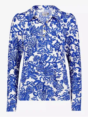 Lilly Pulitzer Luxletic Frida Coconut Long Sleeve Polo Medium thumbnail 1