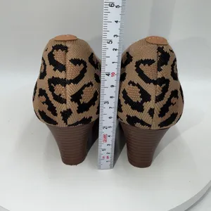 Vivaia Leopard Print Knit Pointed Toe Wedge Pumps Brown Black Size 40.5/9-9.5 thumbnail 6