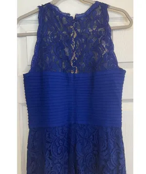 Tadashi Shoji Dress Sz 12 Blue Floor Length Mother of Bride/Groom Bridesmaid EUC thumbnail 11