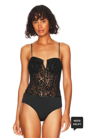 Superdown Black Lace Corset Bodysuit thumbnail 2