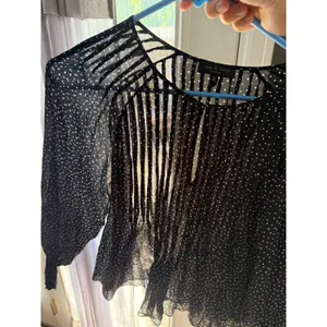 Rag & Bone Black White‎ Polka Dot Pleated Keyhole Blouse XS Coquette Career thumbnail 3