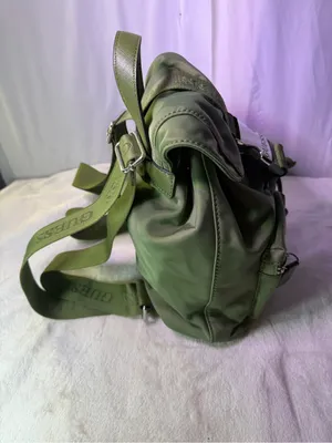 GUESS Olive Green Backpack with Gold-Tone Buckle thumbnail 7