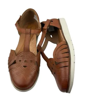 *Cobb Hill Laci Fisherman Comfort Mary Jane Shoe Women 8.5 Brown Leather T-Strap thumbnail 1