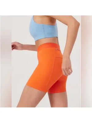 NEW! Outdoor Voices XXS Sundance SuperForm 5” Bright Orange Bike Yoga Shorts thumbnail 8