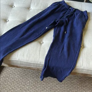 Basic Editions 100% Cotton Navy Blue Drawstring Sweatpants Size Small thumbnail 4