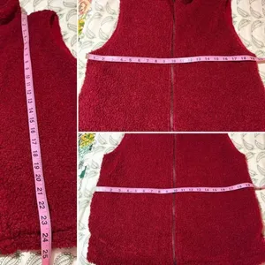 Umgee Teddy Vest Zipper Fuzzy Dark Cherry M thumbnail 10