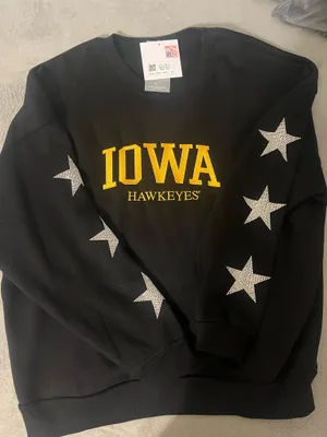Rhinestone Iowa Hawkeyes crewneck Black Size M thumbnail 1