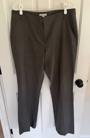 New York & Company Gray Straight Leg Dress Pants Women’s 14 Tall thumbnail 1
