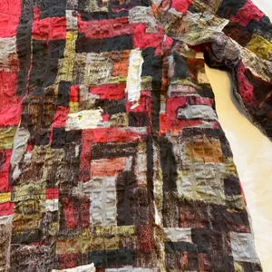 Habitat Clothes to Live In Abstract Crinkle Patchwork Blouse Top Medium thumbnail 2