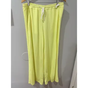Free People Movement Overtime Mesh Pants Yellow Wide‎ Leg Sz L. Z thumbnail 2