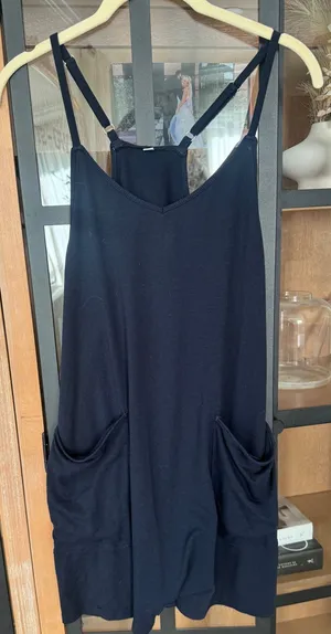 Hot shot romper navy onesie adjustable straps pockets playsuit fpmovement thumbnail 1