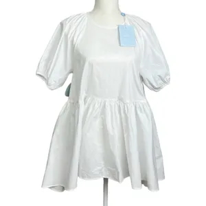 HILL HOUSE THE FRANCESCA Top High Low Keyhole Back‎ Short Puff Sleeve Size XS thumbnail 2