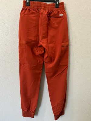 FIGS Technical Collection Jogger Scrub Pants XS Burnt Orange Elastic Waist Cargo thumbnail 6