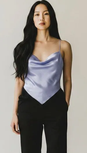 BRAND NEW WITH TAGS Forever 21 Double Zero Violet Woven Satin Cami Top Medium thumbnail 1