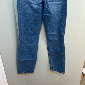 Abercrombie & Fitch Blue Straight Jeans with Distressed Details thumbnail 5