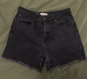 Madewell Black Denim Shorts thumbnail 1