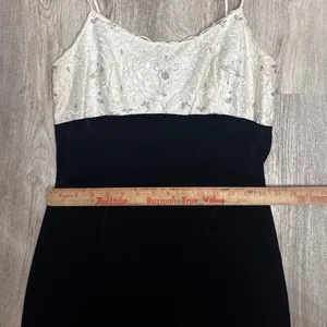 Vintage Jessica McClintock Gunne Sax Black‎ Velvet Ivory Sequin Dress Size 9/10 thumbnail 7