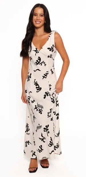 Paper Crane Tulsi Midi Dress - Off White Print thumbnail 2