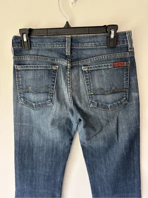 7 For All Mankind Boycut Jeans Boyfriend Fit Bootcut Straight Leg Medium Wash thumbnail 6