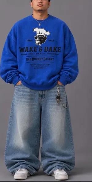Vintage 90s Blue Heavyweight Sweatshirt Y2K thumbnail 1