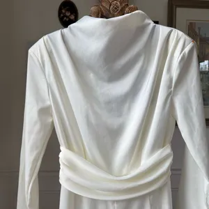 NWT PrettyLittleThing Ivory Satin High Neck Jumpsuit 6 thumbnail 3