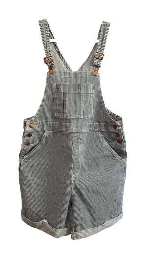 Universal Threads Railroad Stripe Denim Shortalls Overalls Size 4 thumbnail 1