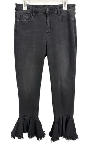 Hidden Black Bell Bottom Flare Leg Bloomer Pants Denim Size 31 Whimsigoth Boho thumbnail 1