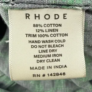 RHODE Aderyn Cotton Linen Tiered Maxi Dress Emerald Savoy Lace Green Black Large thumbnail 10