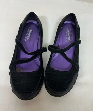 Skechers Black Mary Jane Flats with Purple Insole thumbnail 1