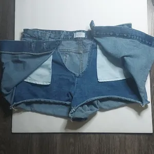 O&O Denimwear Denim Skort Size L Boho Festival Classic Casual Costal Cowgirl thumbnail 3