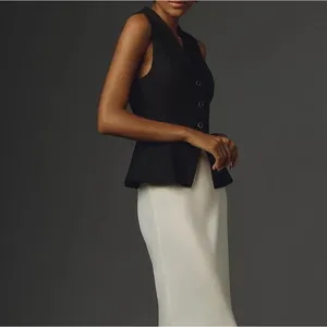Reformation Oakley Peplum Vest in Black Sz 4 NWOT thumbnail 2