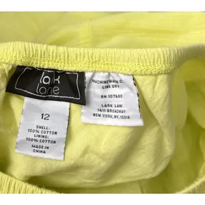 Lark Lane Skirt Size 12 Lime Yellow Dopamine Bright Flowy Summer Crinkle Gauze thumbnail 5