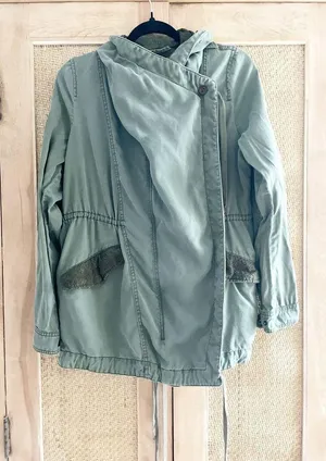 Hei Hei Etta Anorak Jacket Medium Olive Utility Adjustable thumbnail 2