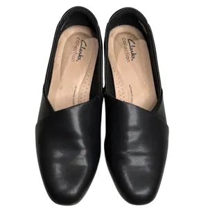 Clarks Collection Juliet Palm Loafer Shoes 9.5 Black Leather Comfort Slip On thumbnail 3