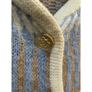 J.Crew Fair Isle Cardigan in Frosted Tundra Snow Brushed Yarn Sweater Medium thumbnail 4