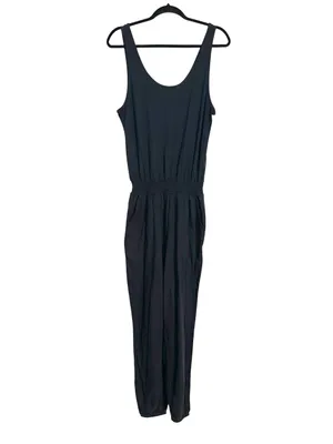 NWT Aerie Everyday Track Jumpsuit Black Sleeveless with Elastic Waist SMALL thumbnail 3