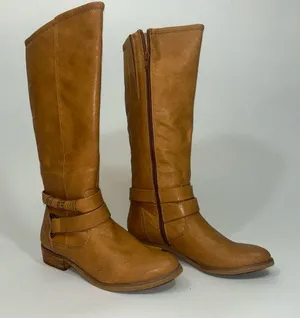 Bare Traps Women's Tan Leather Knee-High Boots thumbnail 1