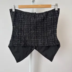 Commense S‎ Black Tweed Strapless Corset Top Ruched Preppy Whimsigoth Acedemia thumbnail 5