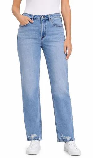 Maurices M Jeans Womens 16 Regular High Rise Slim Straight Ankle Light Wash Blue thumbnail 1
