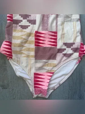 Aerie One Piece Swimsuit Geometric Patchwork Women’s Small Beach thumbnail 3