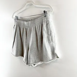 Aerie High Rise Cutoff Sweat Lounge Shorts Gray Large thumbnail 10