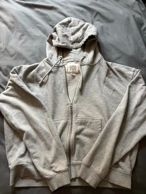 BDG grey zip up hoodie  thumbnail 1