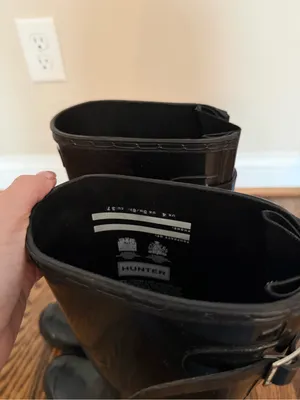 Hunter Black Original Adjustable Gloss Talk Rain Boots thumbnail 9