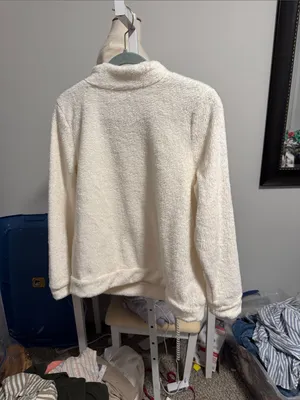 Talbots Cream Turtleneck Fuzzy Pullover Sweater thumbnail 2