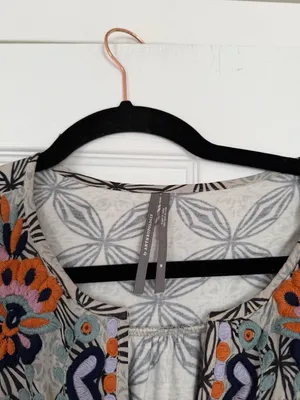 Anthropologie Boho Bohemian Embroidered Top Blouse Summer thumbnail 5
