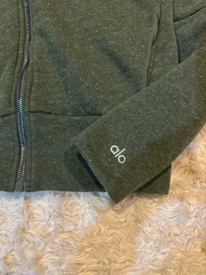 Alo Yoga Hooded Zip up Sweatshirt Size Small Green thumbnail 5