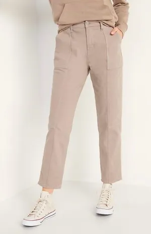 Old Navy Extra High-Waisted Sky-Hi Straight Utility Jeans thumbnail 1
