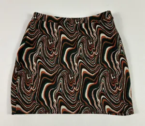 Zara‎ Skirt Womens Small Multicolor Geometric Knit Short Elastic Waist Pull On thumbnail 1