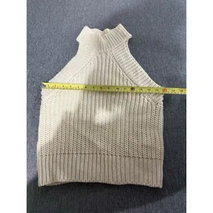 By The Way Women's Cream Knit Halter Cropped Top Sz S thumbnail 7