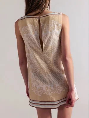Free People On The Dot Mini Dress in Latte Combo NWT thumbnail 2
